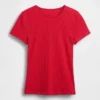 Pointelle-T-shirt med rund hals