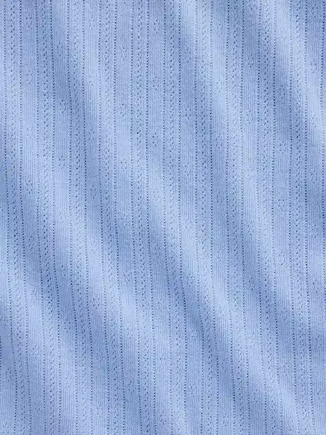Pointelle-T-shirt med rund hals