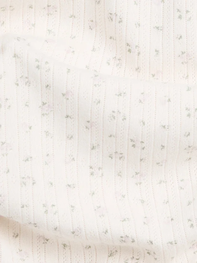 Pointelle-T-shirt med rund hals