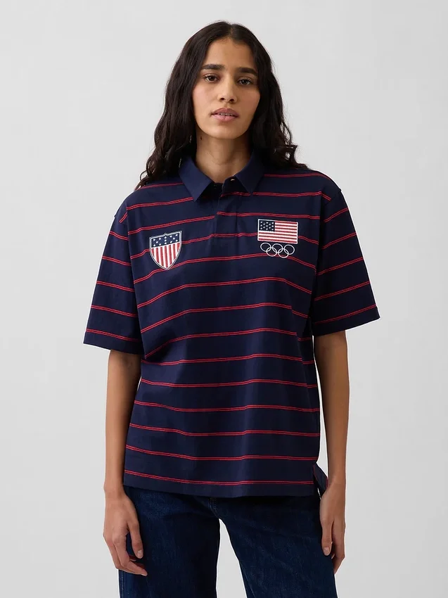 Polo-tröja för vuxna med Team USA-motiv