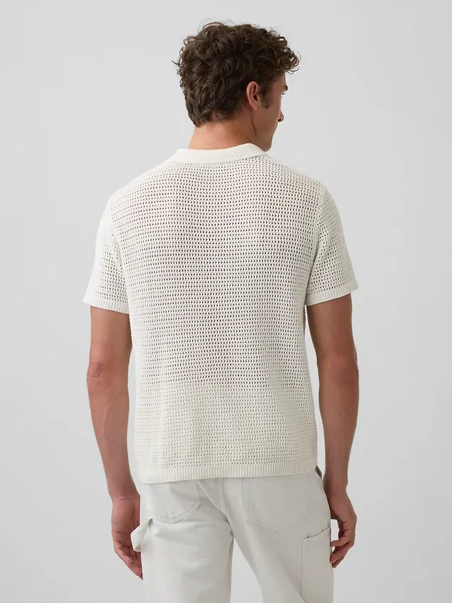Polo-tröja i mesh