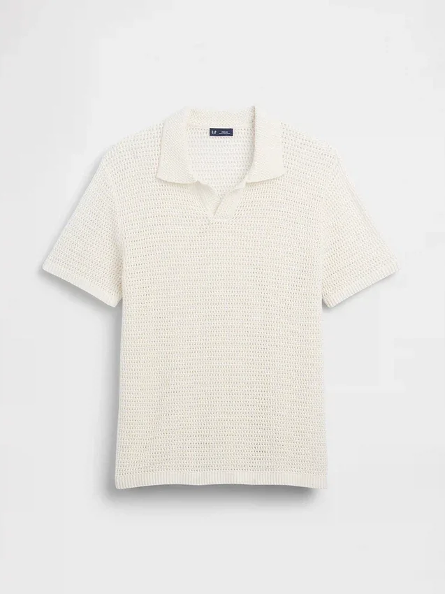 Polo-tröja i mesh