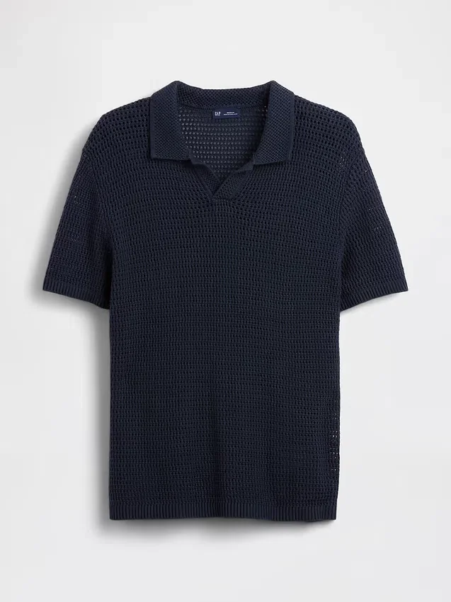 Polo-tröja i mesh