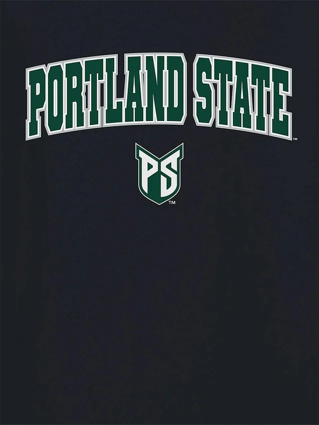 Portland State Universitys Arch Logo – svart grafisk T-shirt