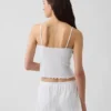 Pyjamas-cami i pointelle med vågig nederkant