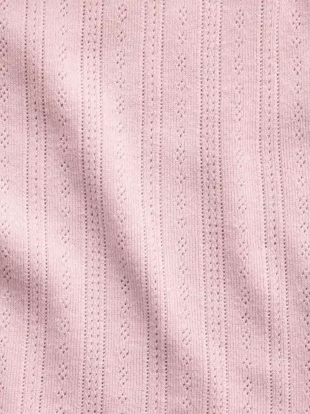 Pyjamas-cami i pointelle med vågig nederkant
