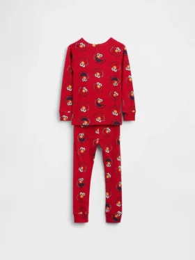 Pyjamas-set för Baby & Småbarn från Sesame Street i ekologisk borstad bomull med Elmo-motiv