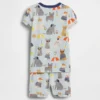 Pyjamas-set för Baby & Småbarn i ekologisk borstad bomull med Beach Dogs-motiv