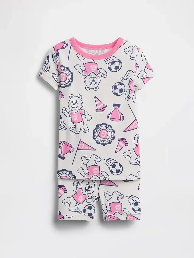 Pyjamas-set för Baby & Småbarn i ekologisk borstad bomull med björnlogotyp