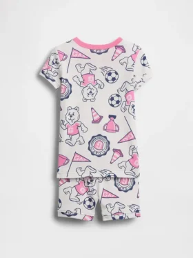 Pyjamas-set för Baby & Småbarn i ekologisk borstad bomull med björnlogotyp