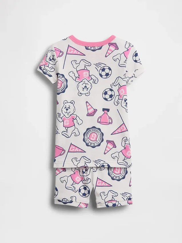 Pyjamas-set för Baby & Småbarn i ekologisk borstad bomull med björnlogotyp