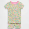 Pyjamas-set för Baby & Småbarn i ekologisk borstad bomull med blommönster