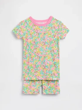 Pyjamas-set för Baby & Småbarn i ekologisk borstad bomull med blommönster