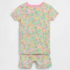 Pyjamas-set för Baby & Småbarn i ekologisk borstad bomull med blommönster