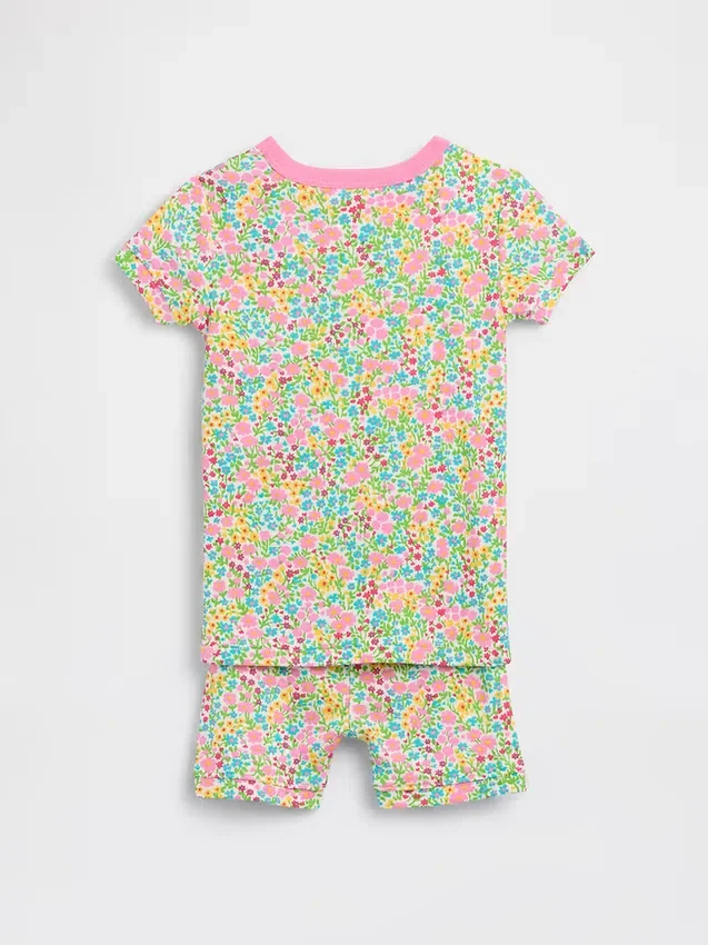 Pyjamas-set för Baby & Småbarn i ekologisk borstad bomull med blommönster