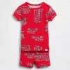 Pyjamas-set för Baby & Småbarn i ekologisk borstad bomull med brandbilsmotiv