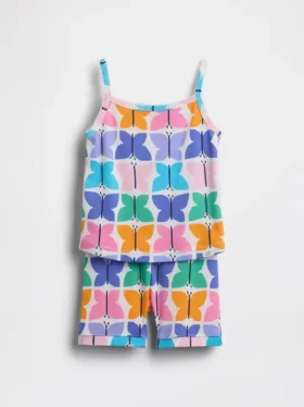 Pyjamas-set för Baby & Småbarn i ekologisk borstad bomull med fjärilsmotiv