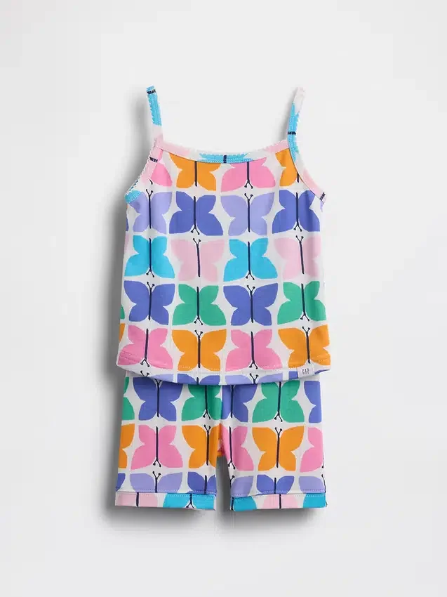Pyjamas-set för Baby & Småbarn i ekologisk borstad bomull med fjärilsmotiv