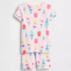 Pyjamas-set för Baby & Småbarn i ekologisk borstad bomull med glassmotiv