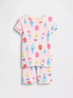 Pyjamas-set för Baby & Småbarn i ekologisk borstad bomull med glassmotiv