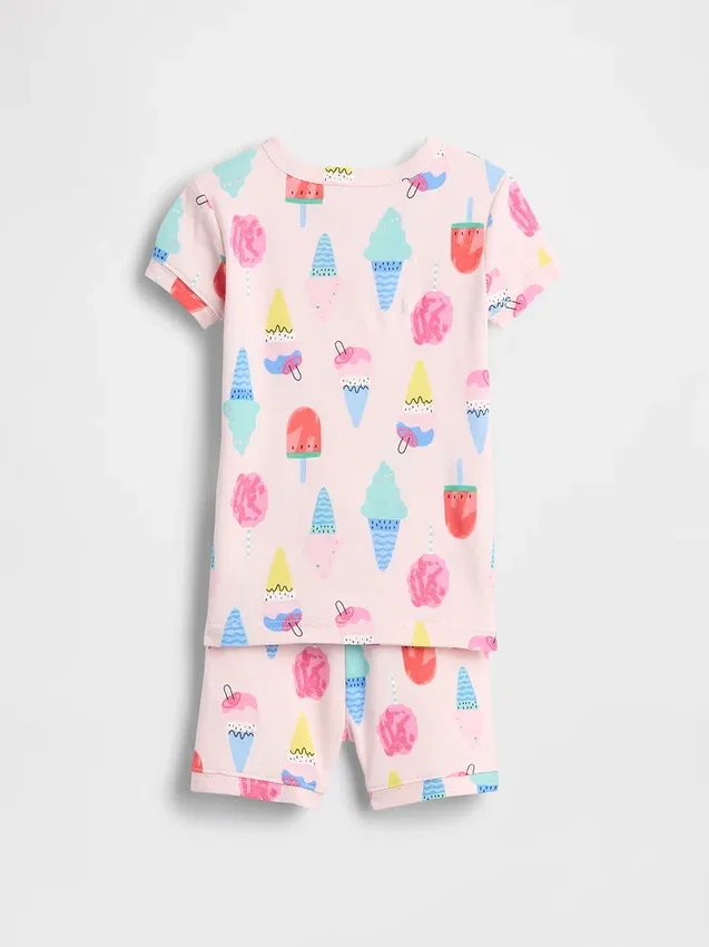Pyjamas-set för Baby & Småbarn i ekologisk borstad bomull med glassmotiv