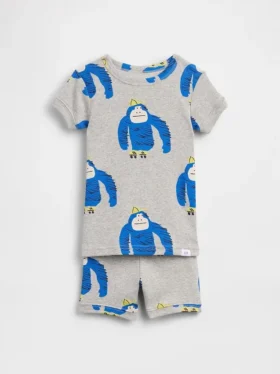 Pyjamas-set för Baby & Småbarn i ekologisk borstad bomull med gorillamotiv