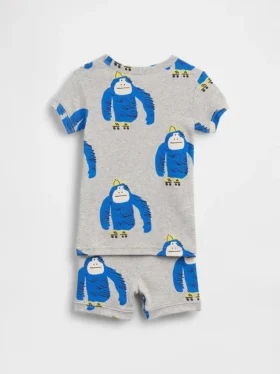 Pyjamas-set för Baby & Småbarn i ekologisk borstad bomull med gorillamotiv