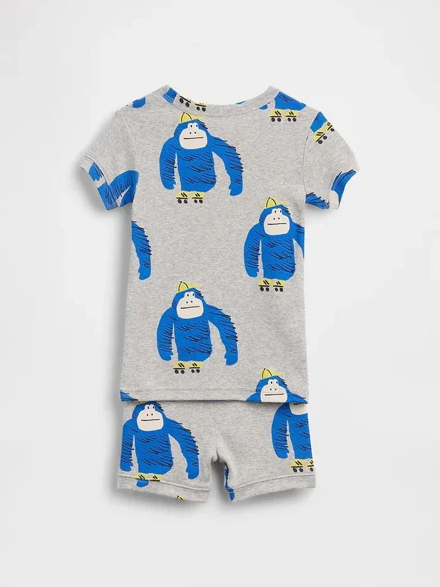 Pyjamas-set för Baby & Småbarn i ekologisk borstad bomull med gorillamotiv