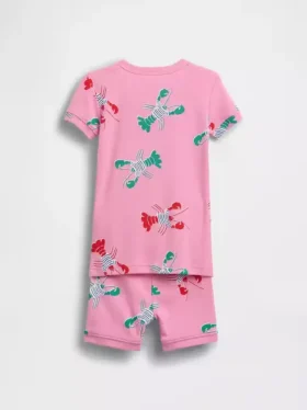 Pyjamas-set för Baby & Småbarn i ekologisk borstad bomull med hummermotiv