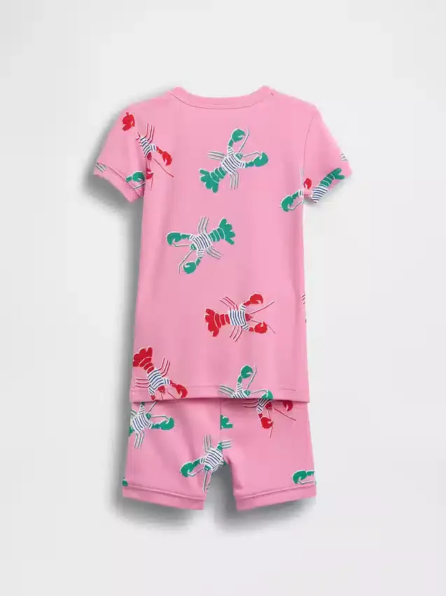 Pyjamas-set för Baby & Småbarn i ekologisk borstad bomull med hummermotiv