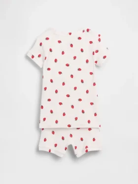Pyjamas-set för Baby & Småbarn i ekologisk borstad bomull med jordgubbsmotiv