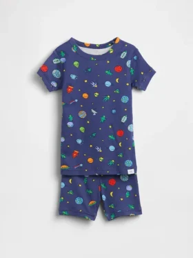 Pyjamas-set för Baby & Småbarn i ekologisk borstad bomull med rymdvarelser
