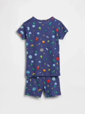 Pyjamas-set för Baby & Småbarn i ekologisk borstad bomull med rymdvarelser