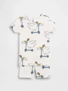 Pyjamas-set för Baby & Småbarn i ekologisk borstad bomull med Scooter Seagull-motiv