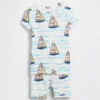 Pyjamas-set för Baby & Småbarn i ekologisk borstad bomull med segelbåtsmotiv
