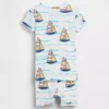 Pyjamas-set för Baby & Småbarn i ekologisk borstad bomull med segelbåtsmotiv