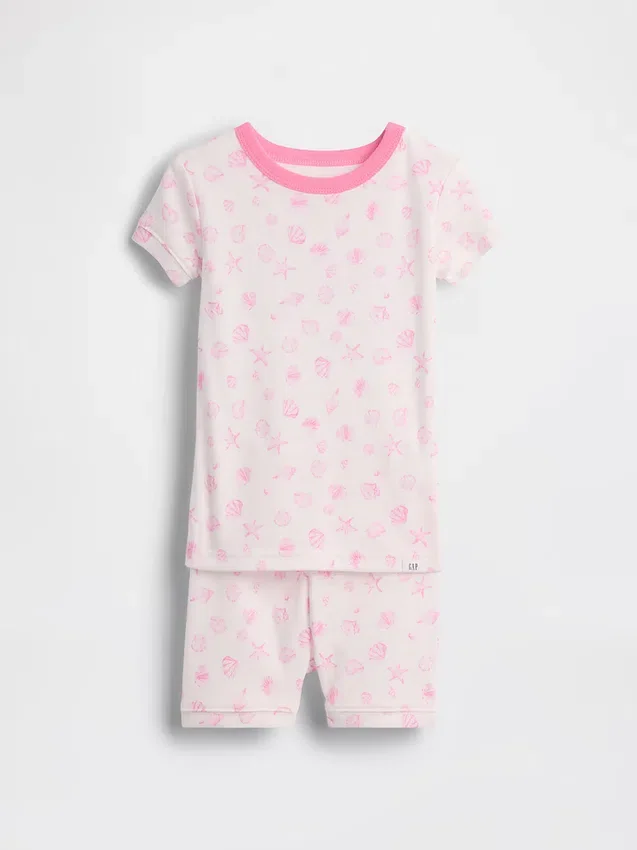 Pyjamas-set för Baby & Småbarn i ekologisk borstad bomull med snäckskalmönster