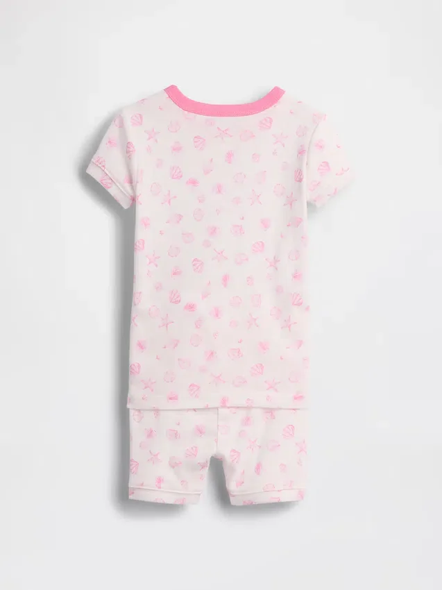 Pyjamas-set för Baby & Småbarn i ekologisk borstad bomull med snäckskalmönster