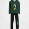 Pyjamas-set för barn i ekologisk borstad bomull från Wicked