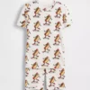 Pyjamas-set för barn i ekologisk borstad bomull med hot dog-motiv