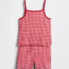 Pyjamas-set för barn i ekologisk borstad bomull med linne och shorts