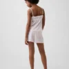 Pyjamas-set för barn i återvunnet material med volangtop och shorts