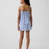 Pyjamas-set för barn i återvunnet material med volangtop och shorts