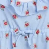 Pyjamas-set för barn i återvunnet material med volangtop och shorts