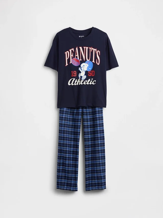 Pyjamas-set för barn med Snoopy i återvunnet material
