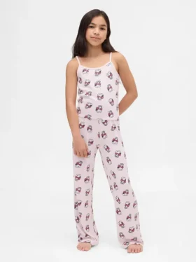 Pyjamas-set för barn med Snoopy-motiv i återvunnen jersey