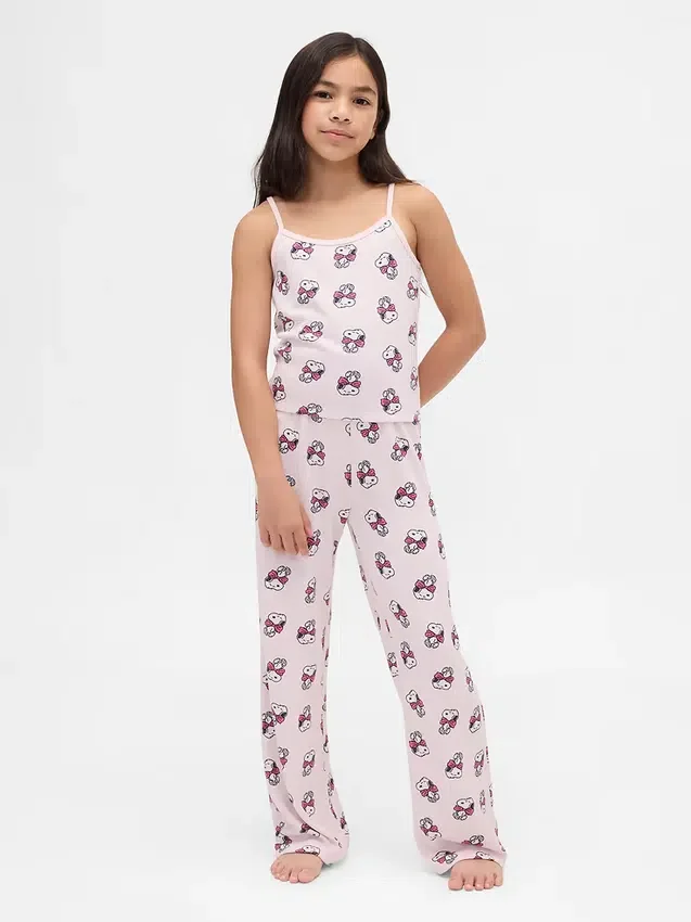 Pyjamas-set för barn med Snoopy-motiv i återvunnen jersey