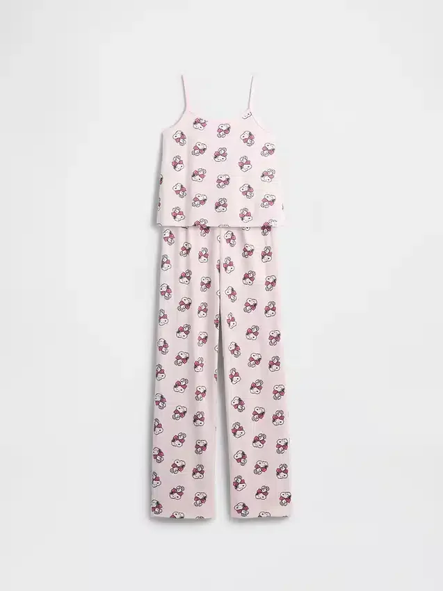 Pyjamas-set för barn med Snoopy-motiv i återvunnen jersey