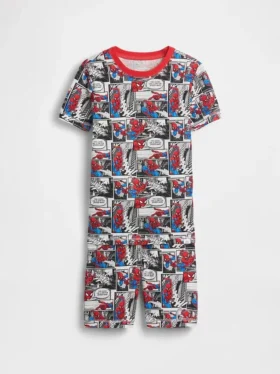 Pyjamas-set för barn med Spider-Man-motiv i ekologisk borstad bomull