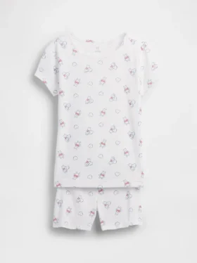 Pyjamas-set för barn med Winnie the Pooh i ekologisk borstad bomull i Shorts